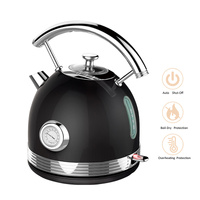 PHILEX Electric Kettle Water Boiler Stainless Steel Retro 1.7L BLACK thumbnail