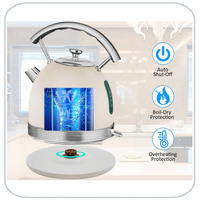 PHILEX Electric Kettle Water Boiler Stainless Steel Retro 1.7L IVORY thumbnail