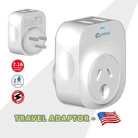Sansai Travel Adaptor 2 X USB - USA thumbnail