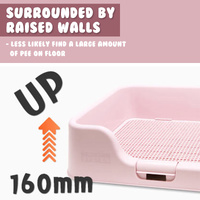 Dog Pet Potty Tray Training Toilet Raised Walls T1 PINK thumbnail