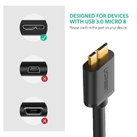 UGREEN USB 3.0 A Male to Micro USB 3.0 Male Cable - Black 2M (10843) thumbnail