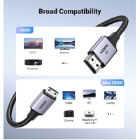 UGREEN 15515 8K Mini-HDMI to HDMI Cable 2M thumbnail