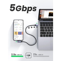 UGREEN 20299 Right Angle USB-C Fast Charging Cable 5Gbps 1M thumbnail