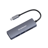 Simplecom CH255 USB-C 5-in-1 Multiport Adapter 3-Port USB-A Hub with SD MicroSD Card Reader thumbnail