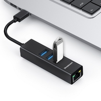 Simplecom CHN421 Aluminium USB-C to 3 Port USB HUB with Gigabit Ethernet Adapter Black thumbnail