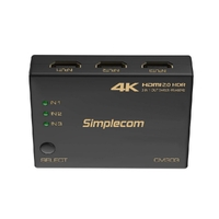 Simplecom CM303 Ultra HD 3 Way HDMI Switch 3 IN 1 OUT Splitter 4K@60Hz thumbnail