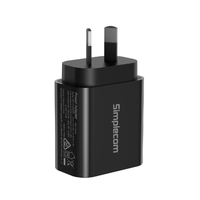 Simplecom CU220 Dual Port PD 20W Fast Wall Charger USB-C + USB-A for Phone Tablet thumbnail