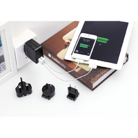 Huntkey TravelMate Multi Plugs USB Wall Charger Adapter 4.2 A US UK EU AU Plugs with Car Charger (D204) thumbnail