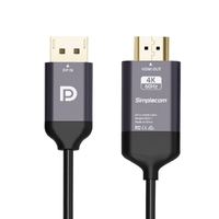 Simplecom DA211 Active DisplayPort to HDMI 2.0 Cable 2M 4K@60Hz thumbnail