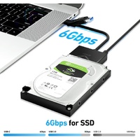 BENFEI 221BK USB 3.0 to SATA III Hard Drive Adapter for 2.5/3.5-inch HDD/SSD with 12V/2A Power Adapter, Support UASP thumbnail