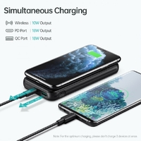 Choetech B650-CC Power Bank 10000mAh with Wireles Power Bank (Black) thumbnail