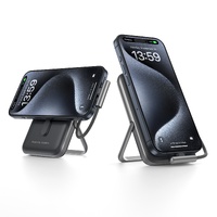 CHOETECH B735-BK 10000mAh 20W MagLeap Wireless Power Bank Black with Phone Holder and Build-in Cable thumbnail