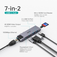 CHOETECH HUB-M24 7-in-2 MacBook Pro/Air USB Adapter USB-C Hub thumbnail