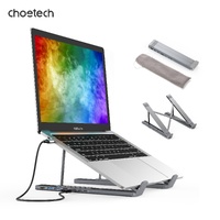 CHOETECH HUB-M48 7-in-1 Hub + Foldable Laptop stand USB-C to HDMI 4K/USB-A/TF&SD/USB-C with PD Charging thumbnail