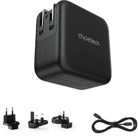 CHOETECH PD6055 GAN USB-C + USB-A 70w Travel Charger (US/EU/UK/AU) thumbnail