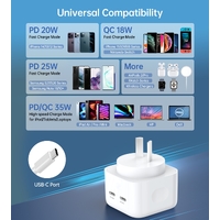 CHOETECH Q5008 PD 35W Dual USB-C Charger thumbnail