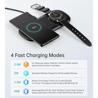 Choetech T570-S 2-in-1 Wireless Charger, 10W Max Wireless Charging Pad with Adapter for Galaxy Watch thumbnail