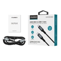 CHOETECH XCC-1042 Gen3.0 USB4.0 with 8K @ 60hz Video & Audio 240W USB-C to C Braided Cable 2M thumbnail