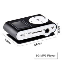Mini Clip 16G MP3 Music Player With USB Cable & Earphone Silver thumbnail
