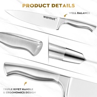 Warmot 5-Piece Ultra Sharp High Carbon Stainless Steel Chefs Kitchen Knife Set with Gift Box (750C) thumbnail