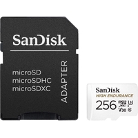 SANDISK HIGH ENDURANCE MICROSDHC CARD SQQNR 256G UHS-I C10 U3 V30 100MB/S R 40MB/S W SD ADAPTOR SDSQQNR-256G-GN6IA thumbnail