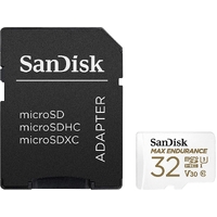 Sandisk Max Endurance Microsdhc Card SQQVR 32G (15 000 HRS) UHS-I C10 U3 V30 100MB/S R 40MB/S W SD Adaptor SDSQQVR-032G-GN6IA thumbnail