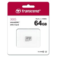 TRANSCEND TS64GUSD300S 64GB UHS-I U1 microSD w/o Adapter  (microSDHC I, C10, U1) thumbnail