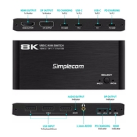 Simplecom KM470 2-Port USB-C KVM Switch 8K Docking Station HDMI 2.1 DP for Laptop Tablet thumbnail