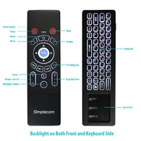 Simplecom RT250 Rechargeable 2.4GHz Wireless Remote Air Mouse Keyboard with Touch Pad and Backlight thumbnail