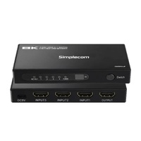 Simplecom CM324v2 4-Port HDMI 2.1 Switch with Remote 4 IN 1 OUT Splitter HDCP 2.3 8K@60Hz thumbnail
