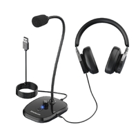 Simplecom UM360 Plug and Play USB Desktop Microphone with Headphone Jack thumbnail