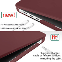 15 inch Air 2023 MacBook Air Matte Case  A2941 M2 Chip Hard Shell Case Keyboard Cover Wine Red thumbnail
