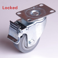 4x 3 inch Heavy Duty Swivel Brake Locking Caster Castor Wheels Casters 2x swivel 2x fixed for Cart Furniture Workbench thumbnail