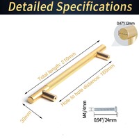 160mm Cabinet Handles Gold Drawer Pulls Knobs Hardware for Kitchen Bathroom Furniture Cupboard thumbnail