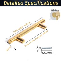 96mm Cabinet Handles Gold Drawer Pulls Knobs Hardware for Kitchen Bathroom Furniture Cupboard thumbnail
