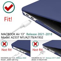 MacBook Air 13 Inch Case 2020 2019 2018, A1932, A2179,A2337 Shell Case Keyboard Cover Blue thumbnail