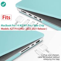 Suitable for  MacBook Pro 14 Max Inch Case 2023 2022 2021 M2 A2779 M1 A2442 Hardshell Case Keyboard Cover Turquoise thumbnail