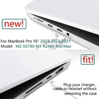 Suitable for  MacBook Pro 16 inch Case 2023 2022 2021 M2 A2780 A2485 M1 Pro/Max Hard Shell Case Keyboard Cover White thumbnail