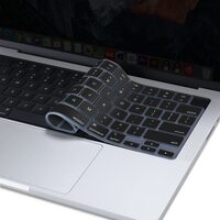 Keyboard Cover Skin For MacBook Air Pro 13 13.6 14 15.3 16 A2442 A2779 A2485 A2780 A2681 A2941 M1 M2 2021 to 2023 Black thumbnail