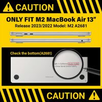 Suitable for  2023 2022 MacBook Air 13 inch case M2 Model A2681 Hard Shell Case Keyboard Cover Black thumbnail