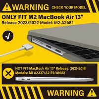 Suitable for  2023 2022 MacBook Air 13 inch case M2 Model A2681 Hard Shell Case Keyboard Cover Grey thumbnail