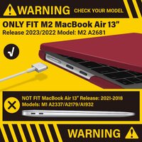 Suitable for  2023 2022 MacBook Air 13 inch case M2 Model A2681 Hard Shell Case Keyboard Cover Wine Red thumbnail