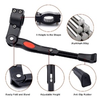 Adjustable Bike Kickstand Kickstand Rear Bicycle Stand for Bike 22"-28" Black thumbnail