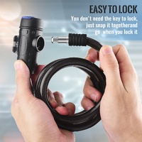 1.2m 2 Keys Bicycle Lock Bike Cable Locks Motorcycle Lock  Mounting Bracket Scooter Lock thumbnail