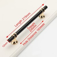 Luxury Design Kitchen Cabinet Handles Drawer Bar Handle Pull Black 160mm thumbnail