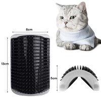 Cat Self Groomer Catnip  Dog Cat Toy Corner Groomer Wall Corner Scratcher Comb Grooming Massage Brush Black thumbnail
