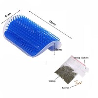 Cat Self Groomer Catnip  Dog Cat Toy Corner Groomer Wall Corner Scratcher Comb Grooming Massage Brush Blue thumbnail