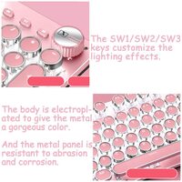 Pink Gaming Mechanical Keyboard Green Switches, White Backlight, USB Wired Laptop Desktop Computer thumbnail