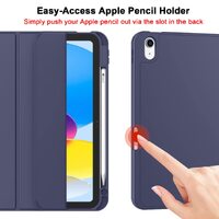 iPad 10th Case 10.9 Inch 2022 with Pencil Holder, Smart iPad Case with Soft TPU Auto Wake Sleep Dark Blue thumbnail