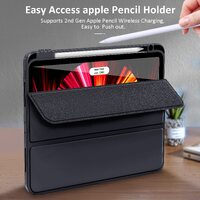iPad Pro 11 Inch 2020-2022 Soft Tpu Smart Premium Case Auto Sleep Wake Stand Clear Cover Pencil holder Black thumbnail